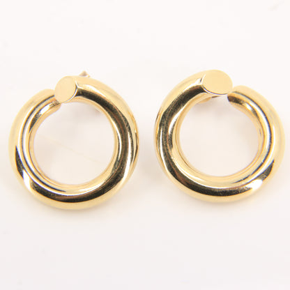 Vintage 9ct Hallmarked Yellow Gold Twist Hoop Stud Earrings Classic Boxed Gift