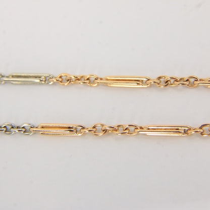 Antique 18ct Gold Two Tone Albert Chain Bar Link 14.5 Inch