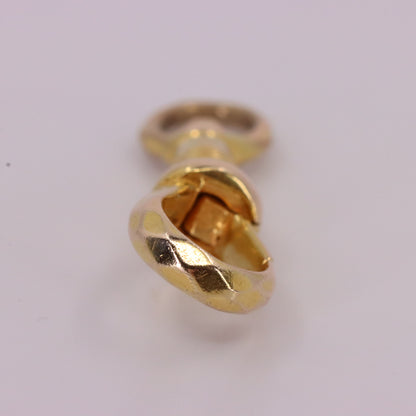 Antique 9ct Yellow Gold Swivel Clasp Jewellery Finding Pendant Hexagonal Pattern