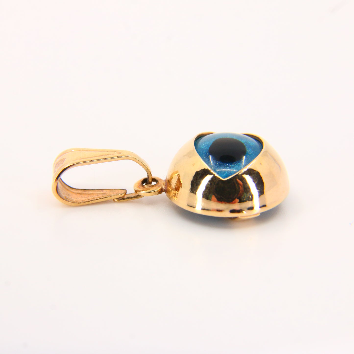 Vintage 18K Evil Eye Pendant 18 Carat Yellow Gold Protection Charm