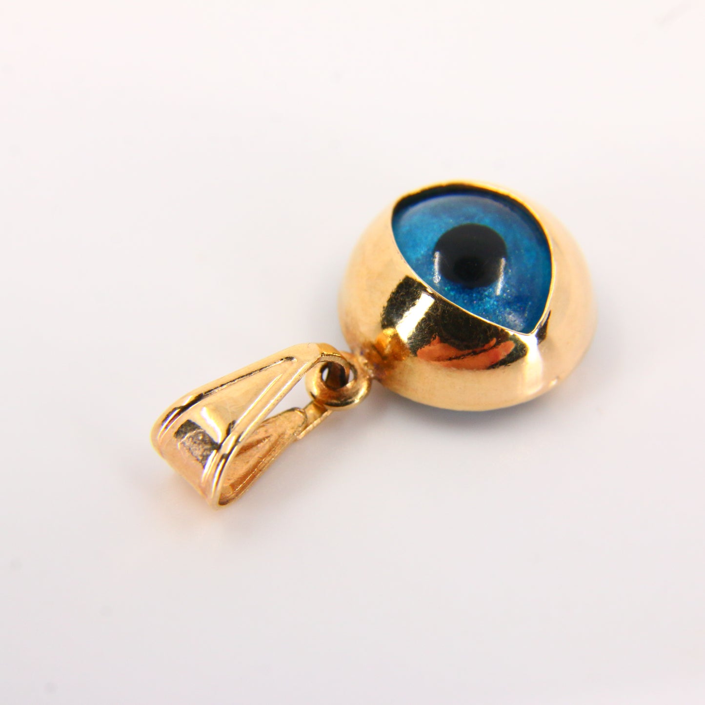 Vintage 18K Evil Eye Pendant 18 Carat Yellow Gold Protection Charm