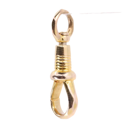 Antique 9ct Yellow Gold Swivel Clasp Jewellery Finding Pendant Hexagonal Pattern