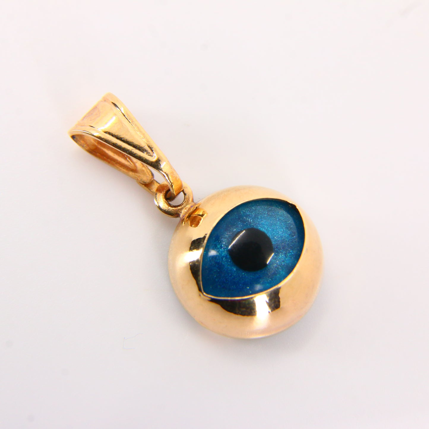 Vintage 18K Evil Eye Pendant 18 Carat Yellow Gold Protection Charm