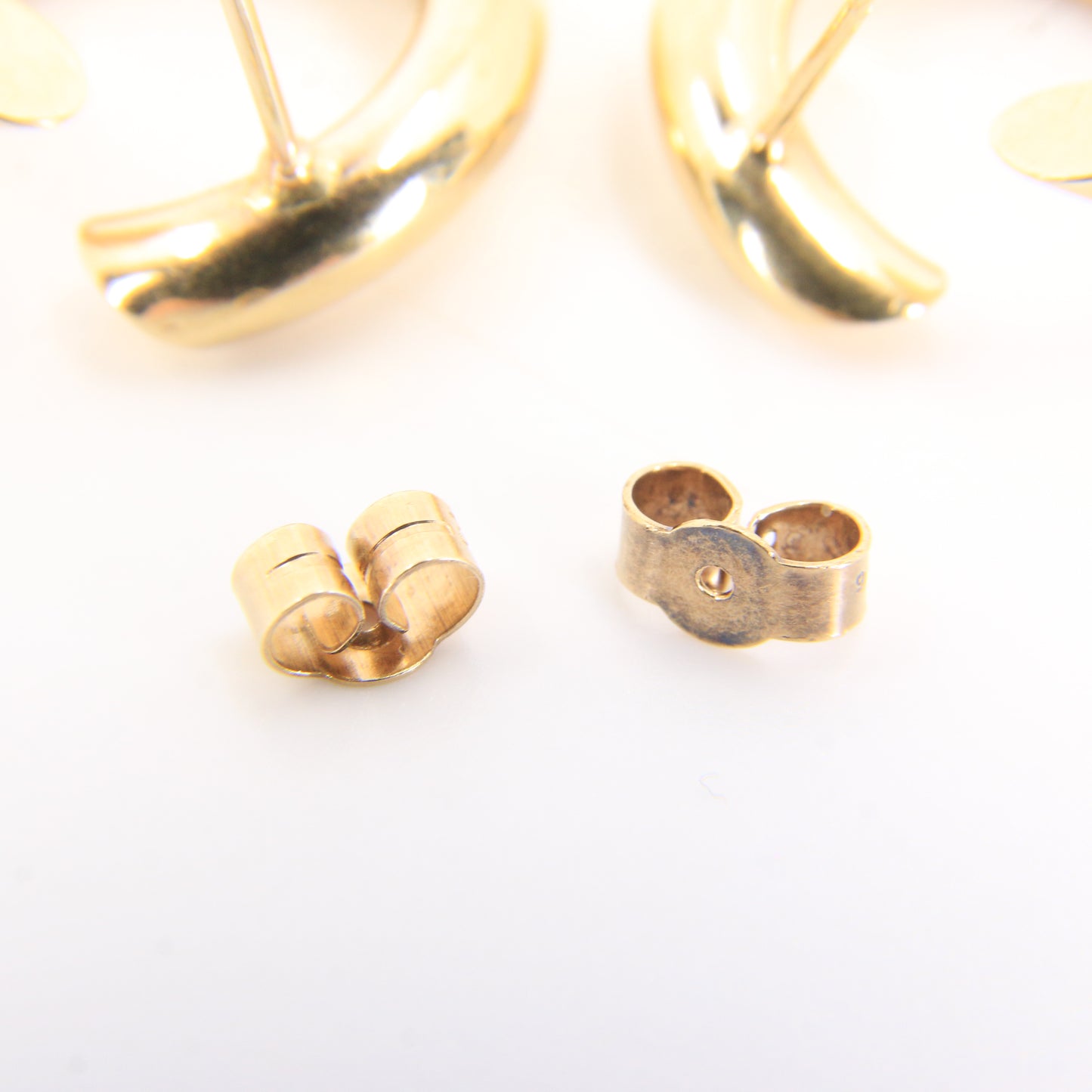 Vintage 9ct Hallmarked Yellow Gold Twist Hoop Stud Earrings Classic Boxed Gift