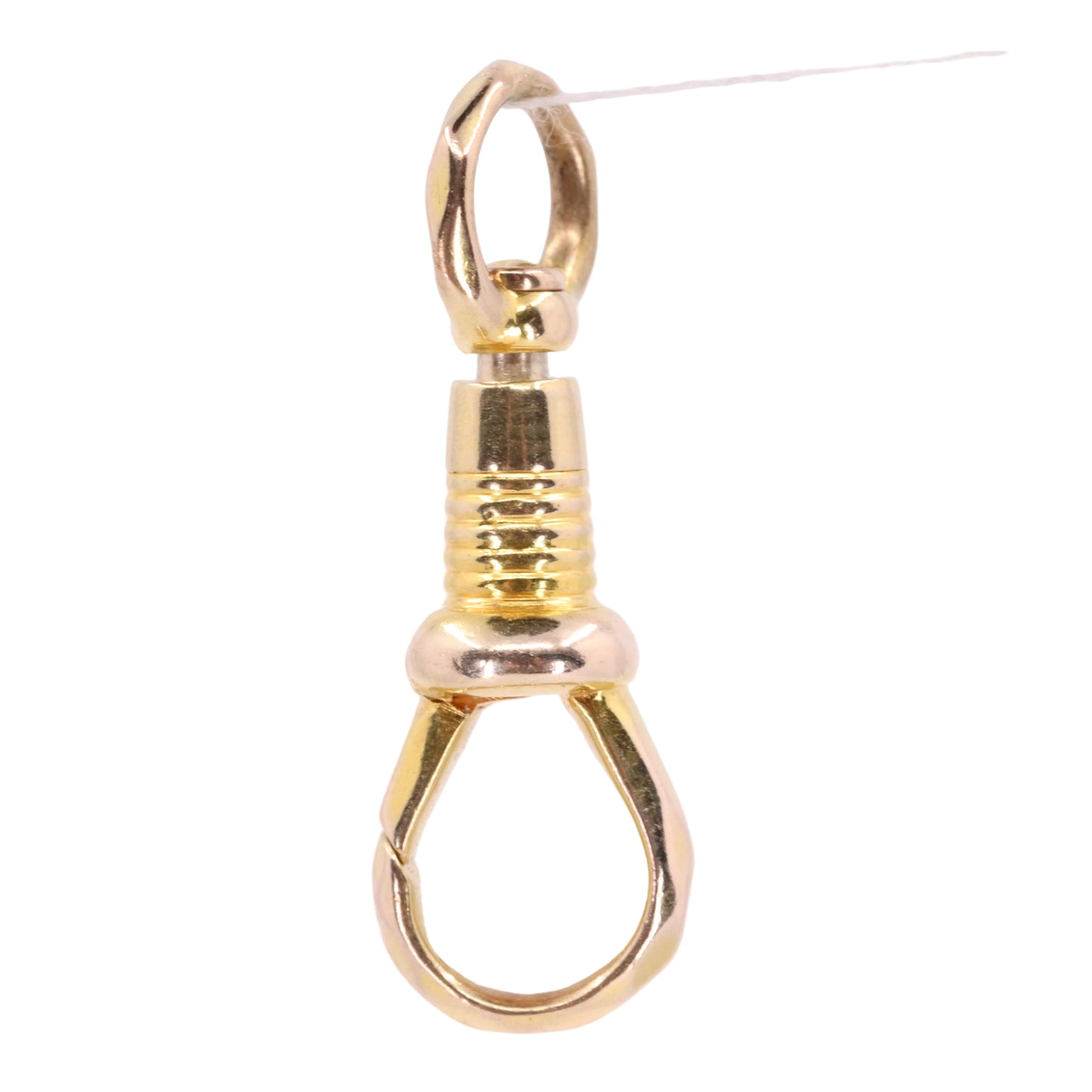 Antique 9ct Yellow Gold Swivel Clasp Jewellery Finding Pendant Hexagonal Pattern