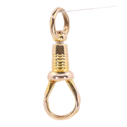 Antique 9ct Yellow Gold Swivel Dog Clip Clasp Hexagonal Pattern Handpicked Gift