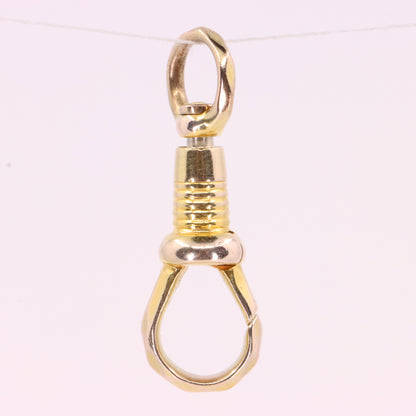 Antique 9ct Yellow Gold Swivel Clasp Jewellery Finding Pendant Hexagonal Pattern