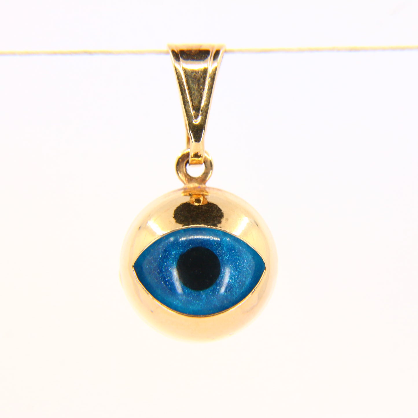 Vintage 18K Evil Eye Pendant 18 Carat Yellow Gold Protection Charm