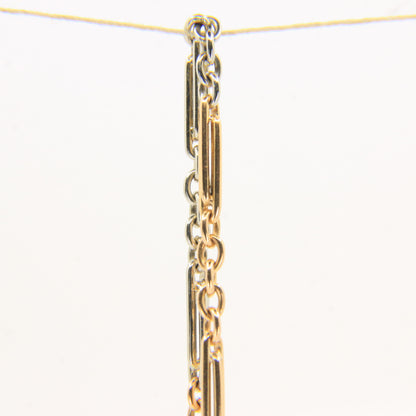 Antique 18ct Gold Two Tone Albert Chain Bar Link 14.5 Inch