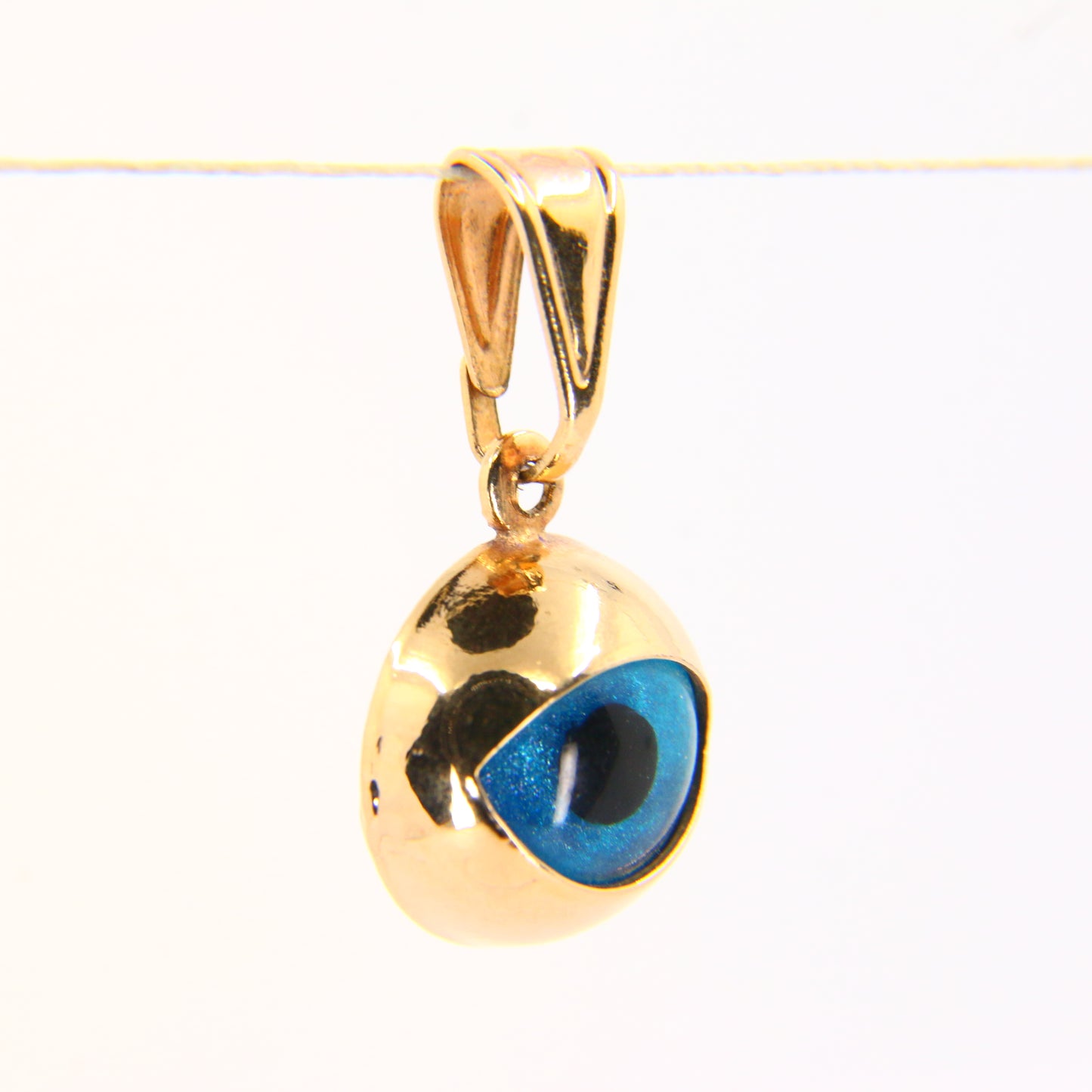 Vintage 18K Evil Eye Pendant 18 Carat Yellow Gold Protection Charm