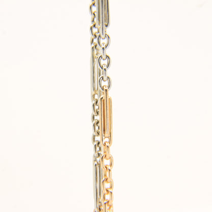 Antique 18ct Gold Two Tone Albert Chain Bar Link 14.5 Inch