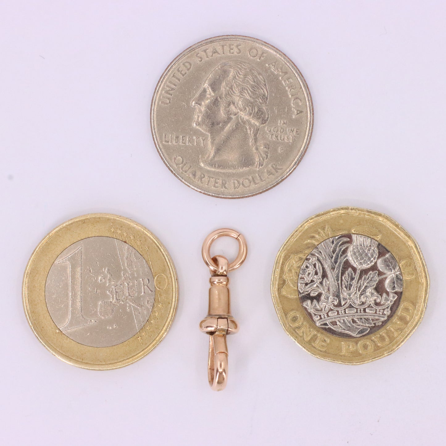 Antique 9ct Hallmarked Rose Gold Albert Dog Clip Clasp Charm Pendant Holder