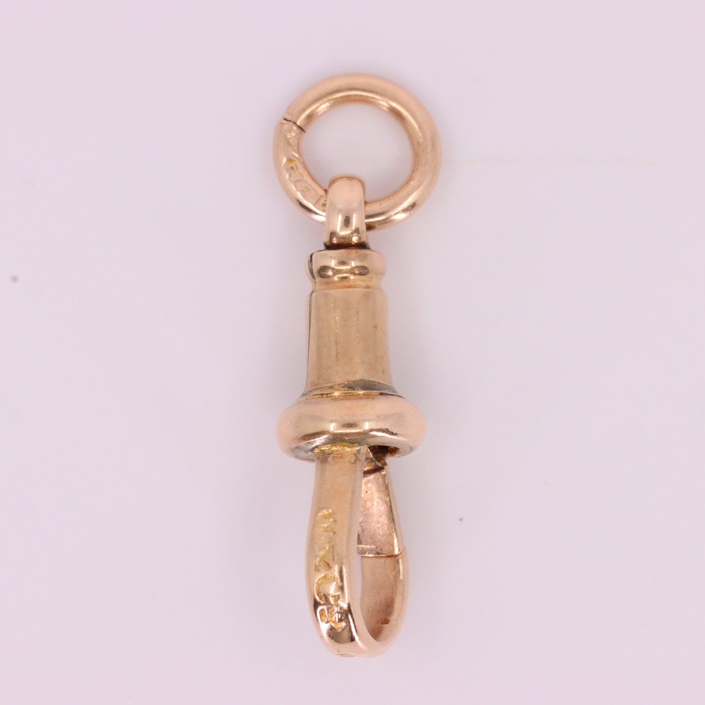 Antique 9ct Hallmarked Rose Gold Albert Dog Clip Clasp Charm Pendant Holder