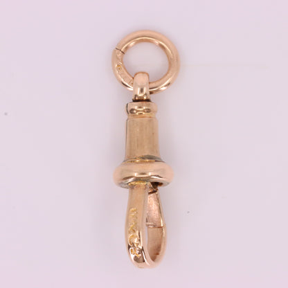 Antique 9ct Hallmarked Rose Gold Albert Dog Clip Clasp Charm Pendant Holder