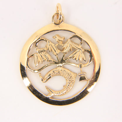 Vintage 9ct Hallmarked Yellow Gold St Mungo Glasgow Pendant Scottish Heritage Boxed