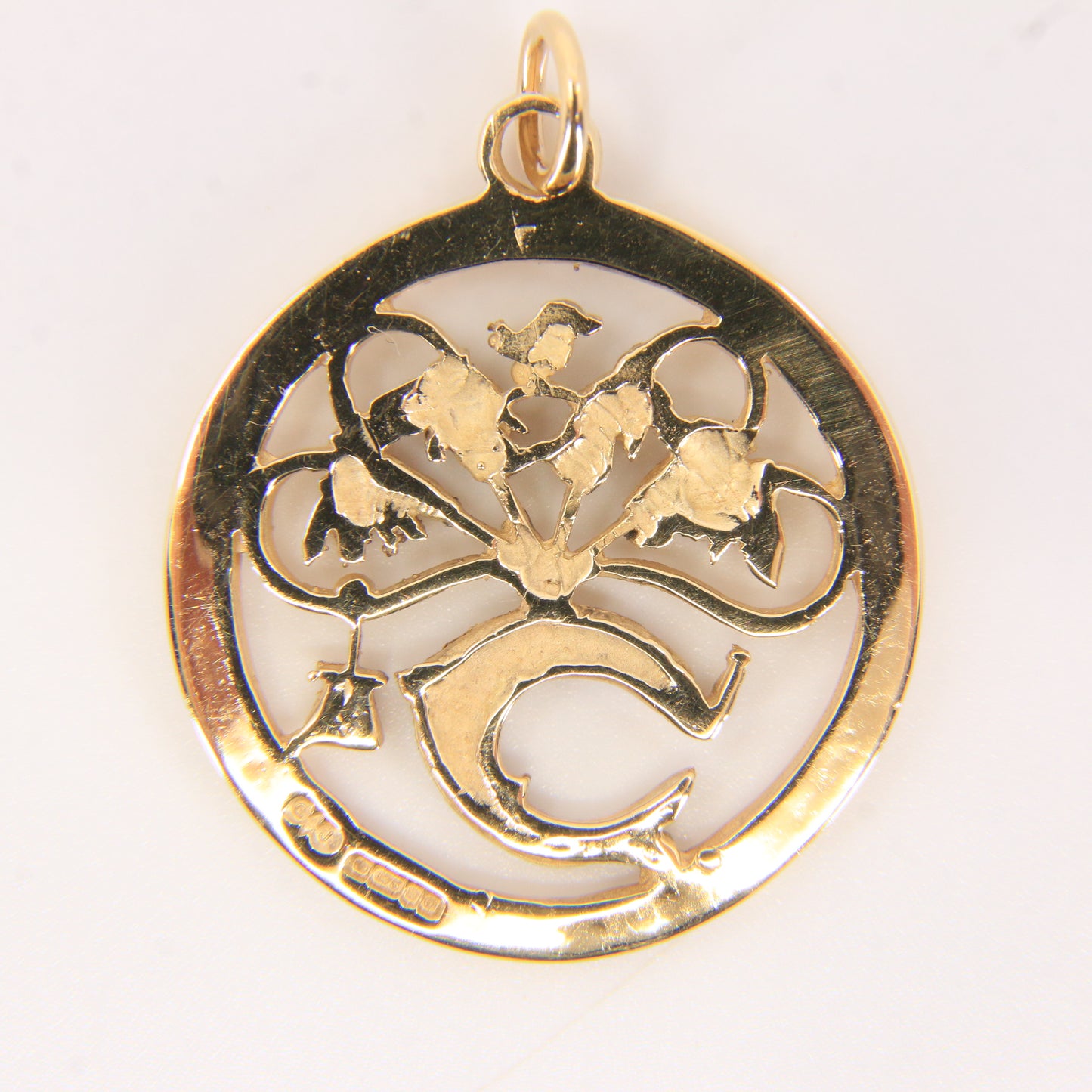 Vintage 9ct Hallmarked Yellow Gold St Mungo Glasgow Pendant Scottish Heritage Boxed