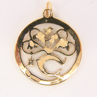 Vintage 9ct Hallmarked Yellow Gold St Mungo Glasgow Pendant Scottish Heritage Boxed