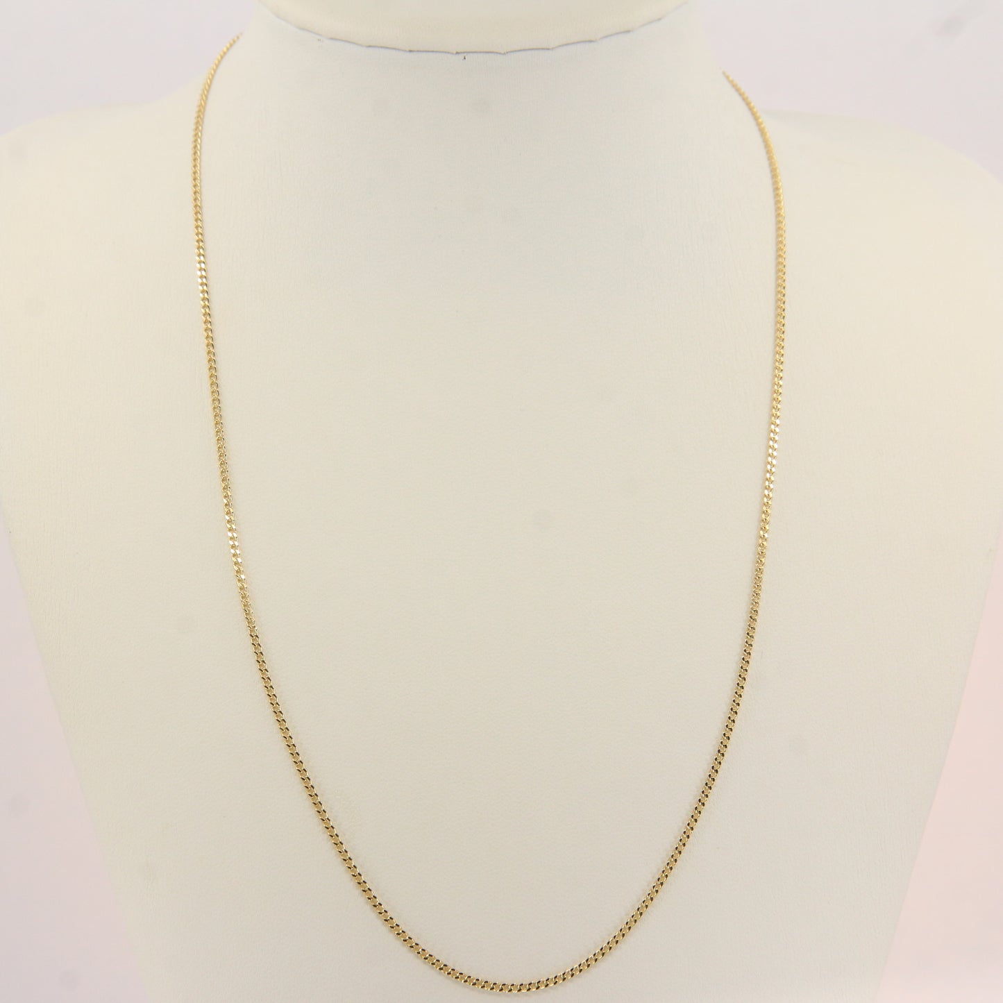 Vintage 9ct Gold Curb Chain Necklace Hallmarked Yellow Gold 18 Inch Boxed Gift
