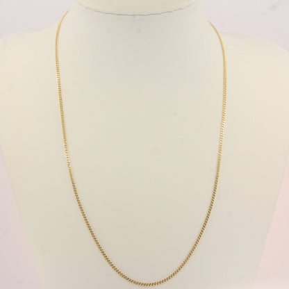 Vintage 9ct Gold Curb Chain Necklace Hallmarked Yellow Gold 18 Inch Boxed Gift