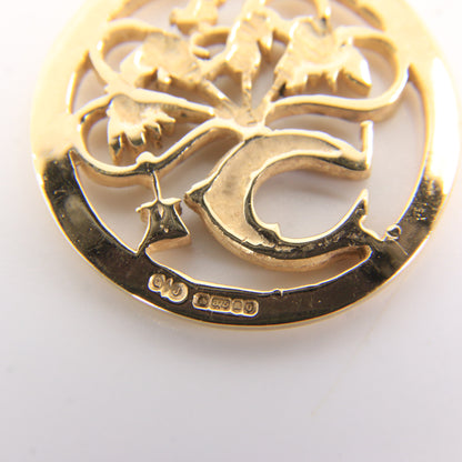 Vintage 9ct Hallmarked Yellow Gold St Mungo Glasgow Pendant Scottish Heritage Boxed