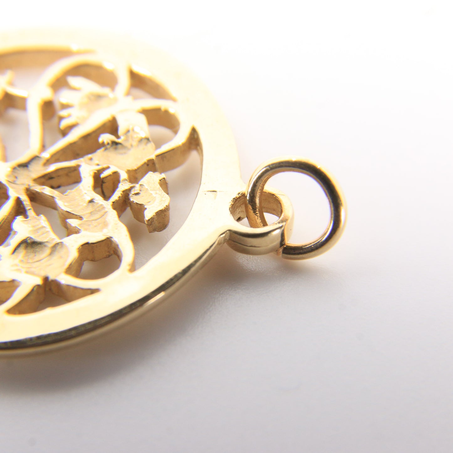 Vintage 9ct Hallmarked Yellow Gold St Mungo Glasgow Pendant Scottish Heritage Boxed