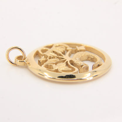 Vintage 9ct Hallmarked Yellow Gold St Mungo Glasgow Pendant Scottish Heritage Boxed