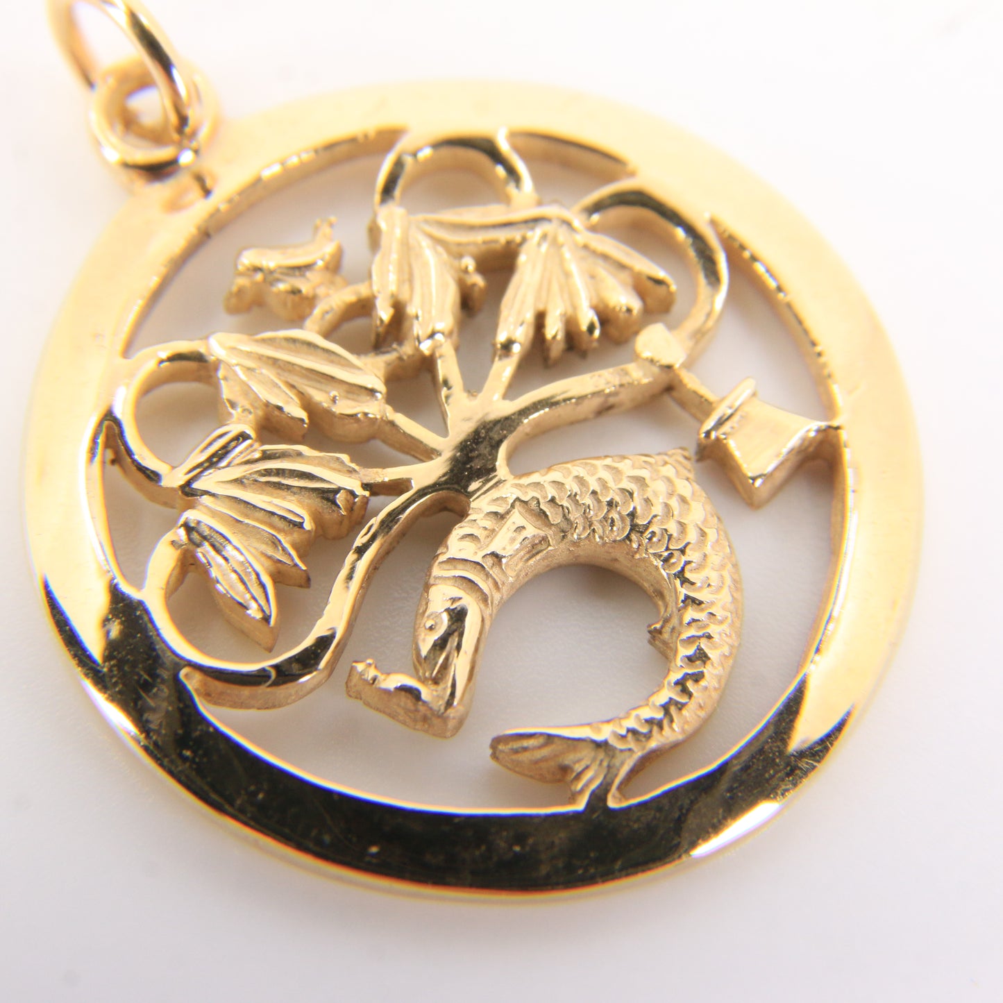 Vintage 9ct Hallmarked Yellow Gold St Mungo Glasgow Pendant Scottish Heritage Boxed