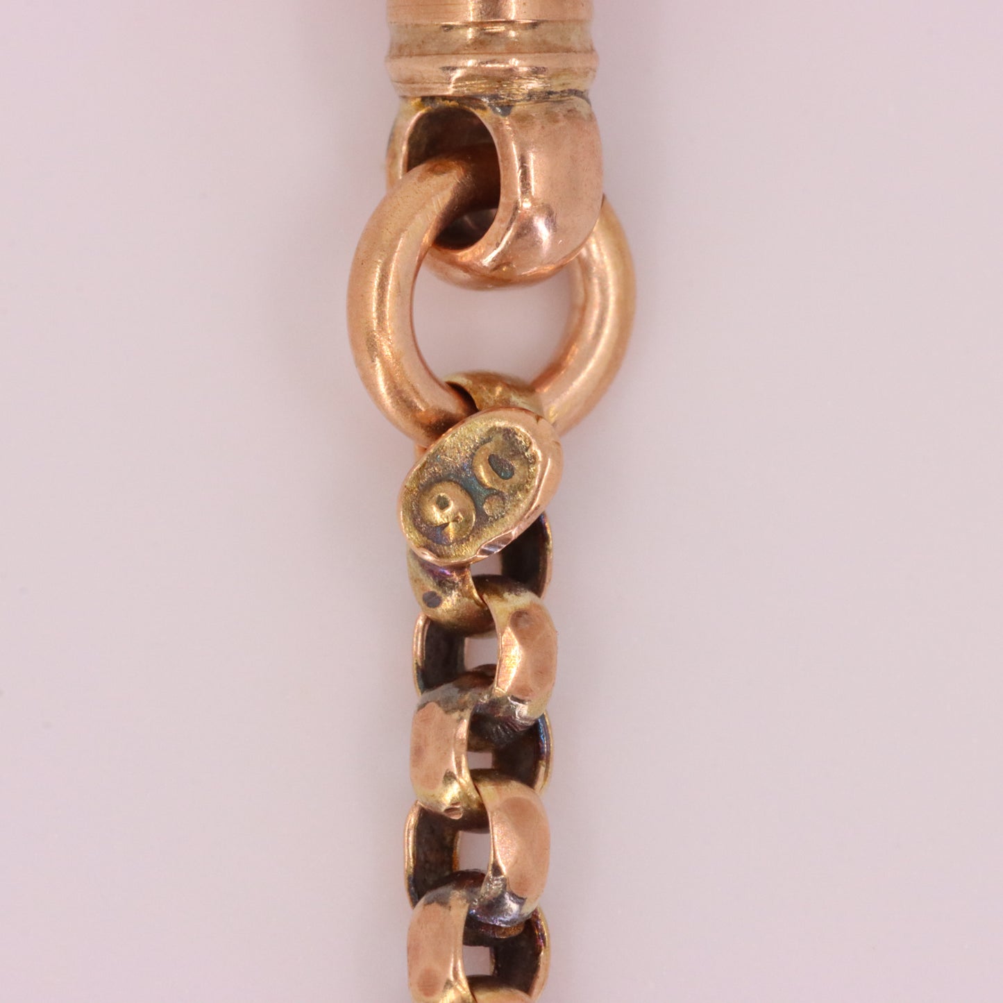 Antique 9ct Rose Gold 3 Inch Albertina Chain Extension T Bar Dog Clip