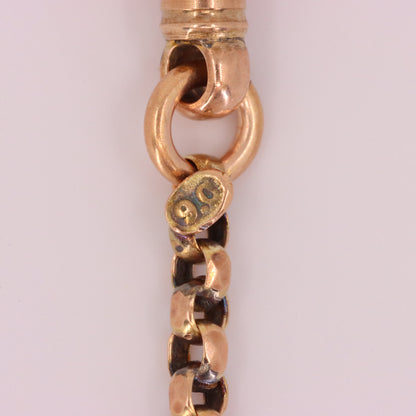 Antique 9ct Rose Gold 3 Inch Albertina Chain Extension T Bar Dog Clip