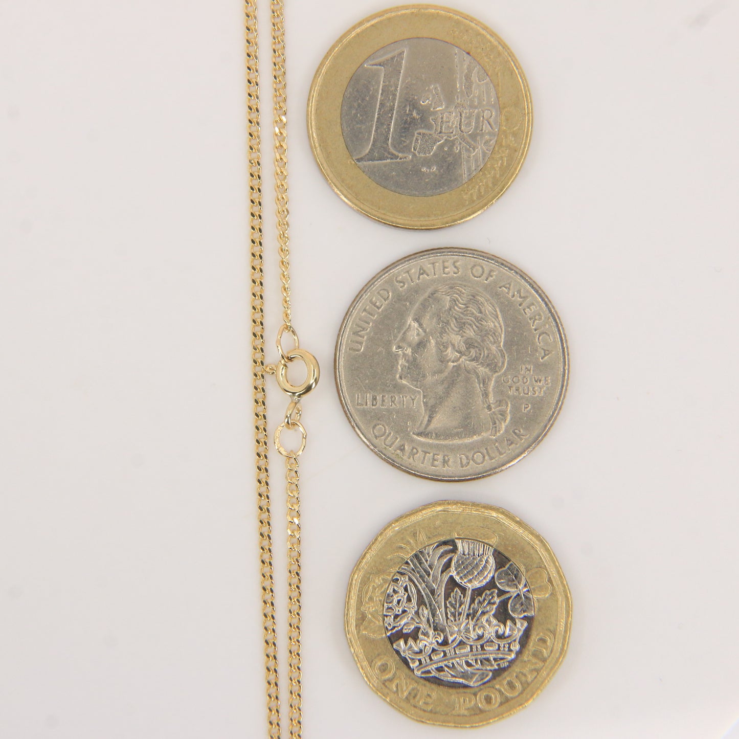 Vintage 9ct Gold Curb Chain Necklace Hallmarked Yellow Gold 18 Inch Boxed Gift