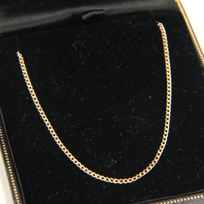 Vintage 9ct Gold Curb Chain Necklace Hallmarked Yellow Gold 18 Inch Boxed Gift