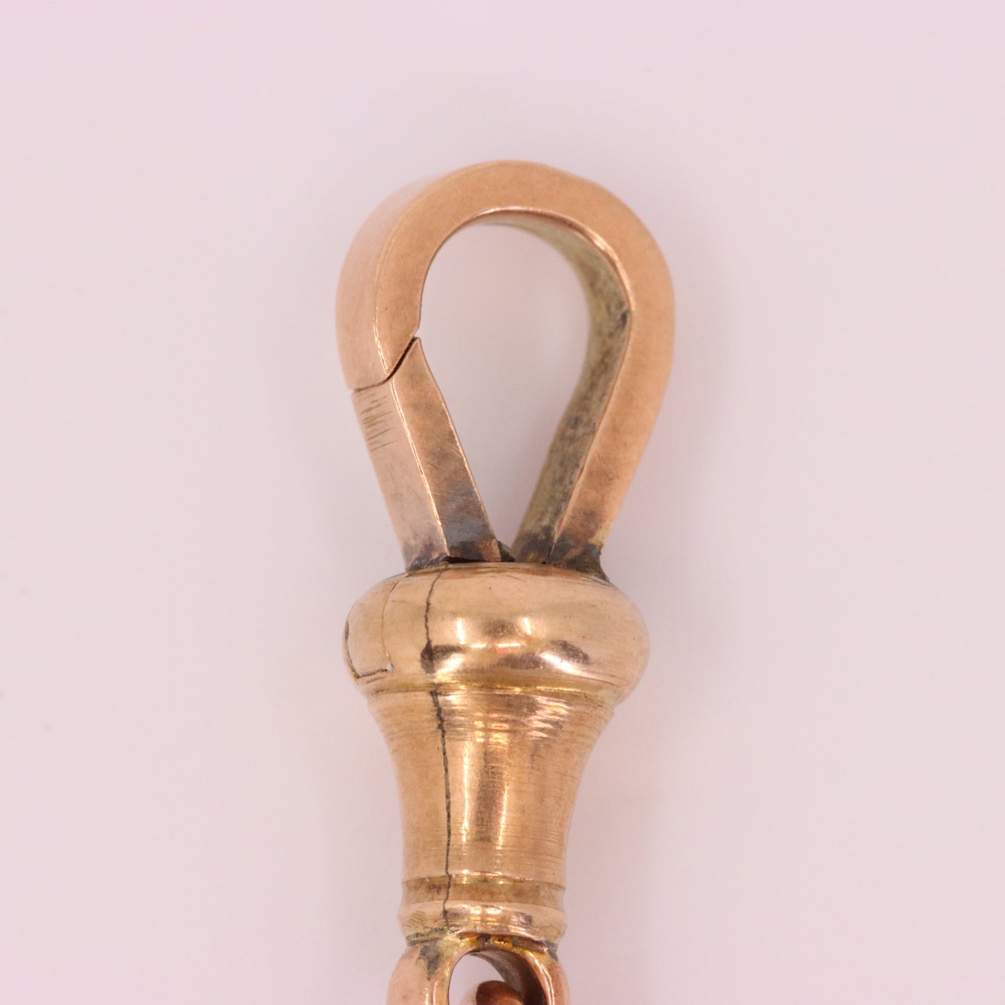 Antique 9ct Rose Gold 3 Inch Albertina Chain Extension T Bar Dog Clip