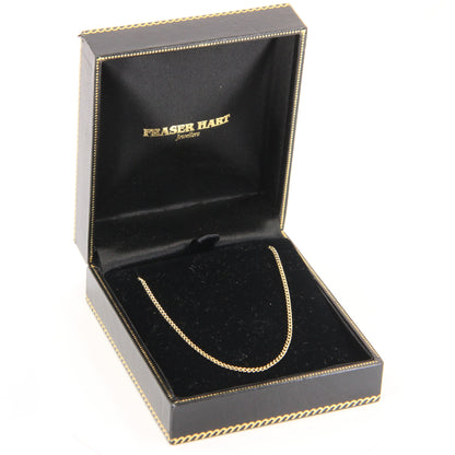 Vintage 9ct Gold Curb Chain Necklace Hallmarked Yellow Gold 18 Inch Boxed Gift