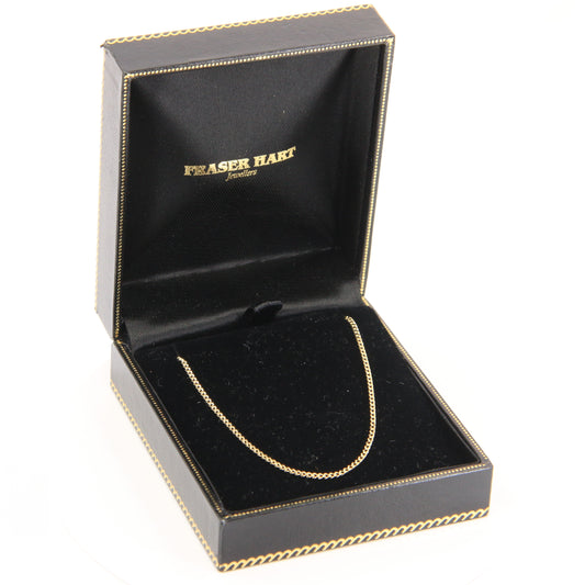 Vintage 9ct Gold Curb Chain Necklace Hallmarked Yellow Gold 18 Inch Boxed Gift