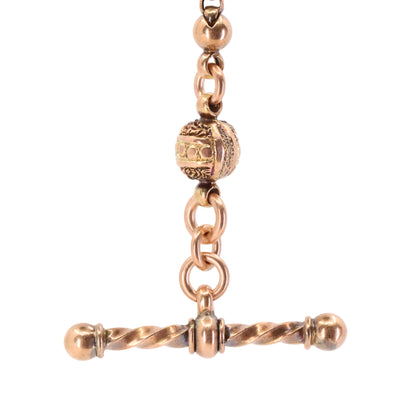 Antique 9ct Rose Gold 3 Inch Albertina Chain Extension T Bar Dog Clip