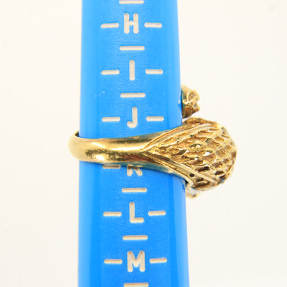 Vintage 18k Gold Snake Ring Emerald Topaz Diamond Coiled Serpent Gift