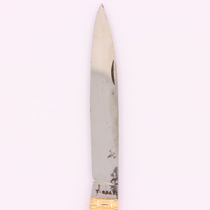 Antique 18K Gold Mother of Pearl Two Blade Pocket Knife T. Gray Folding Knife