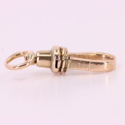 Antique 9ct Yellow Gold Swivel Dog Clip Clasp Jewellery Finding Charm Holder