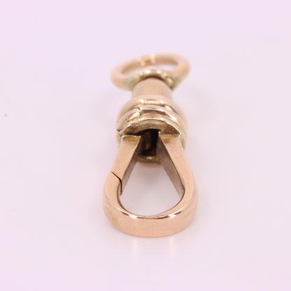 Antique 9ct Yellow Gold Swivel Dog Clip Clasp Jewellery Finding Charm Holder