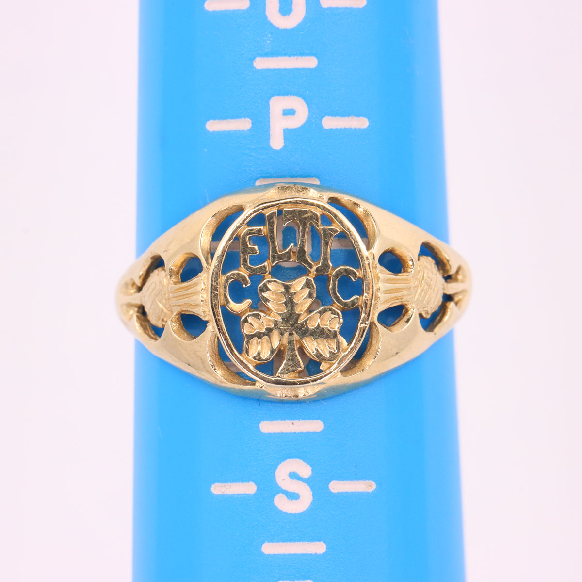 Vintage 9ct Hallmarked Yellow Gold Celtic FC Football Ring UK Q1/2 Boxed Gift