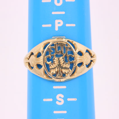 Vintage 9ct Hallmarked Yellow Gold Celtic FC Football Ring UK Q1/2 Boxed Gift