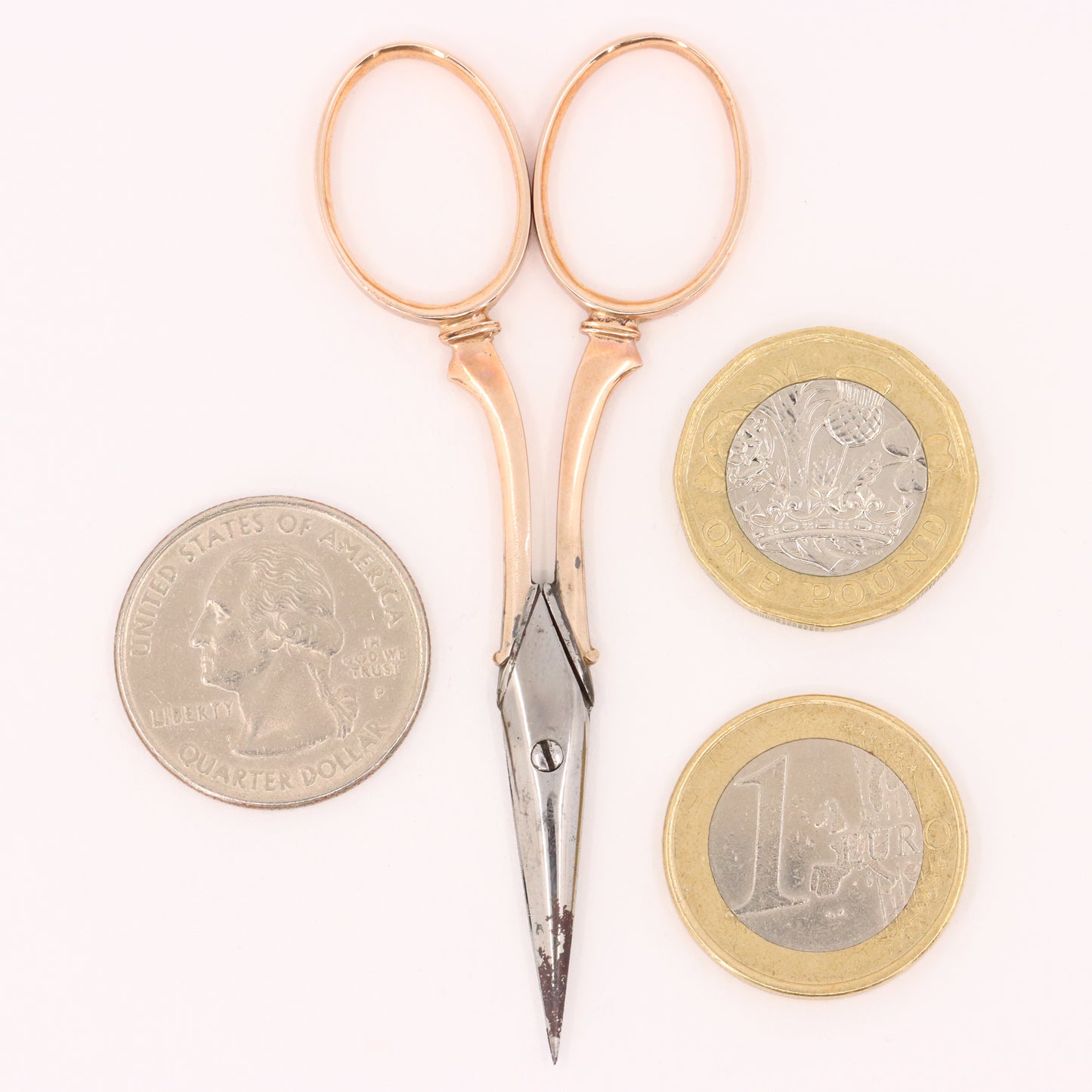 Antique 14K Gold Small Sewing Scissors Embroidery Snips Needlework Shears