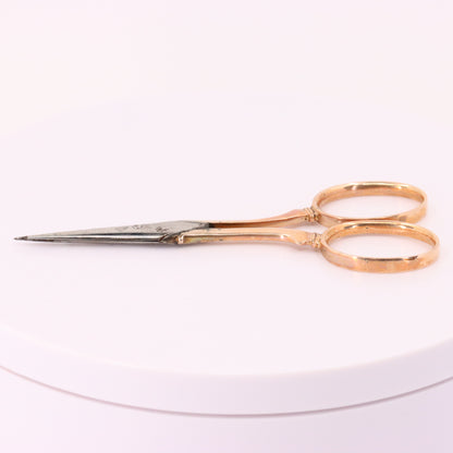 Antique 14K Gold Small Sewing Scissors Embroidery Snips Needlework Shears