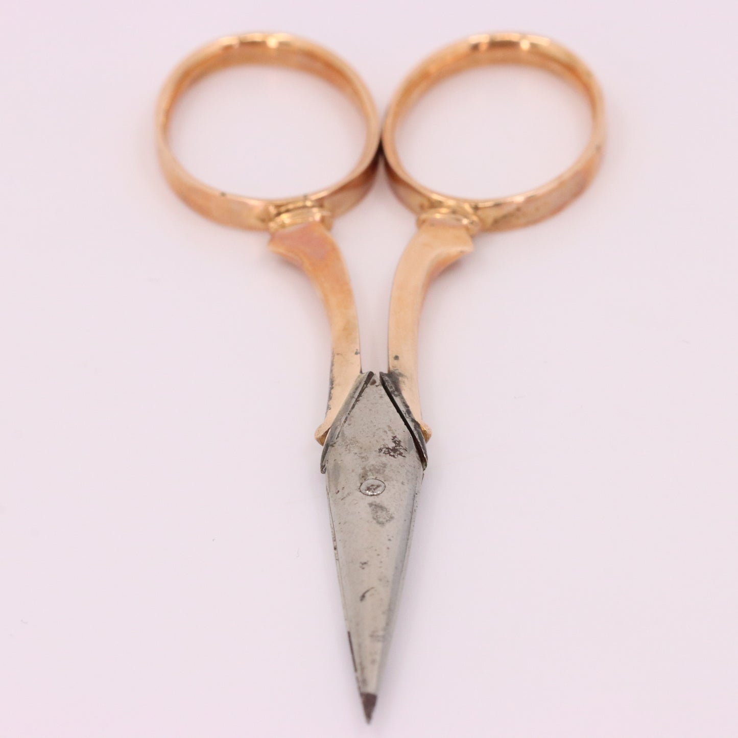 Antique 14K Gold Small Sewing Scissors Embroidery Snips Needlework Shears