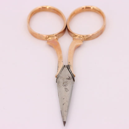 Antique 14K Gold Small Sewing Scissors Embroidery Snips Needlework Shears