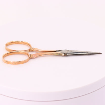 Antique 14K Gold Small Sewing Scissors Embroidery Snips Needlework Shears