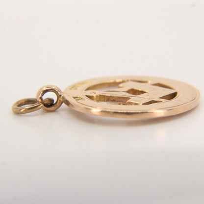 Vintage 9ct Gold Hallmarked Masonic Pendant Compass Ruler G Emblem Freemason