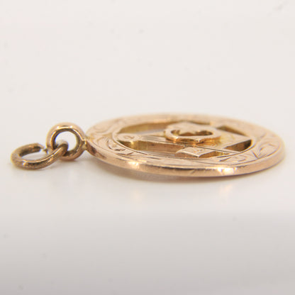 Vintage 9ct Gold Hallmarked Masonic Pendant Compass Ruler G Emblem Freemason