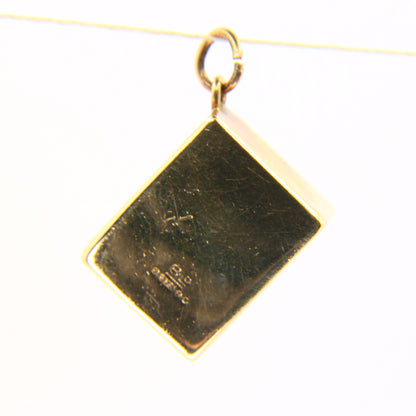 Vintage Ten Bob Emergency Break Glass Gold Charm 10 Shilling Pendant Hallmarked