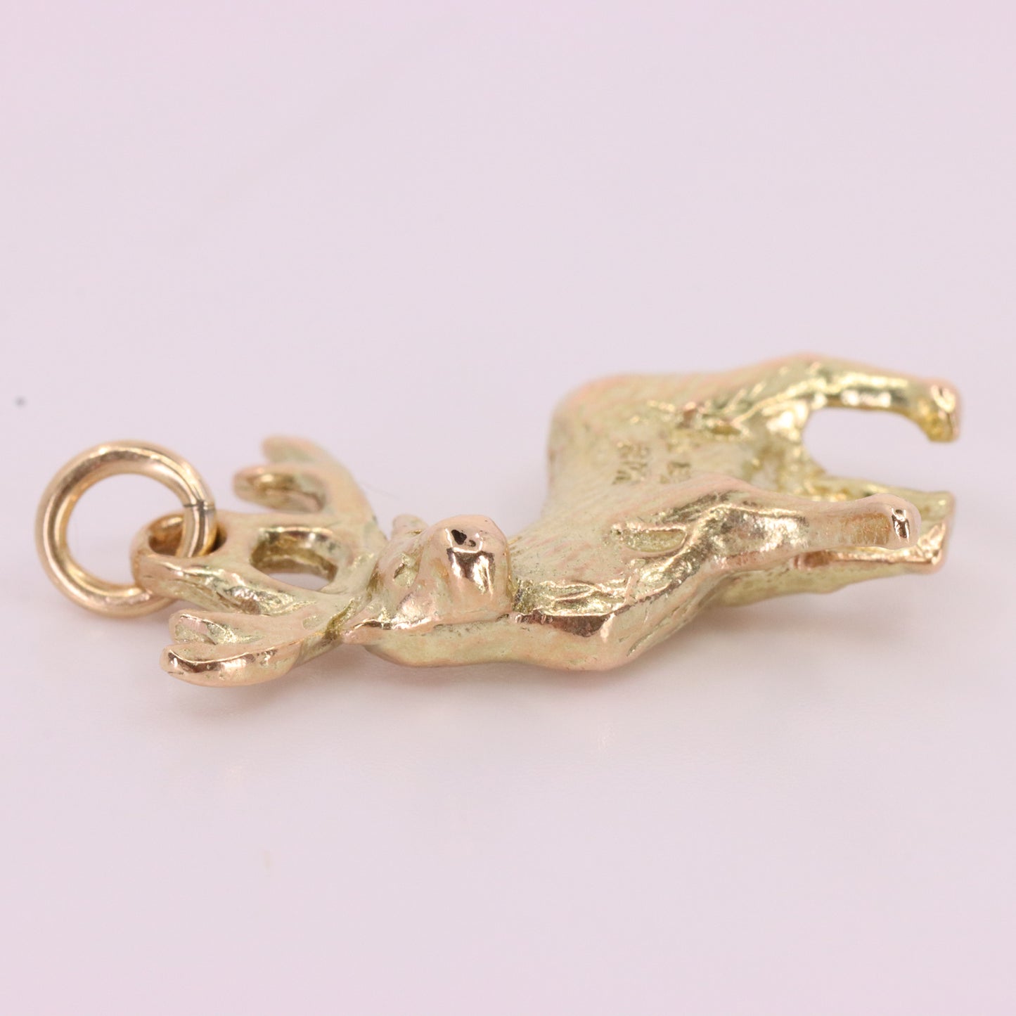 Vintage 9ct Hallmarked Yellow Gold Stag Deer Charm Pendant Scottish Country Gift